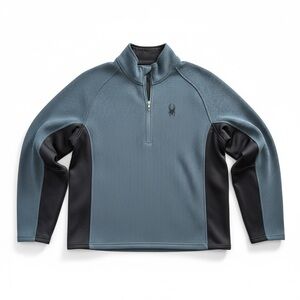 Spyder Men's Half-Zip Pullover in Slate Blue with Black Accents